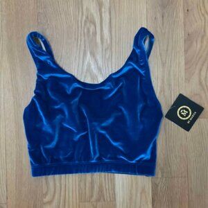 MARIIA Women's Velvet Crop Tank Top, Size Small, Royal Blue